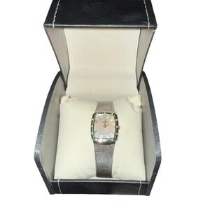 Skagen Denmark 396XSGS' watch pearlescent dial silver stainless steel mesh band